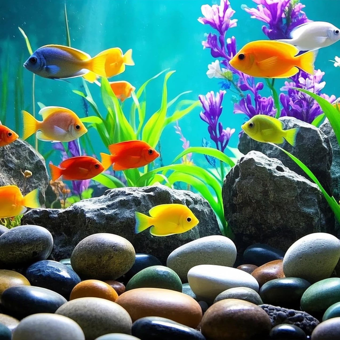 Large River Rocks for Landscaping, 40lbs Aquarium Rocks, 3-4 Inch Colorful Pebbles for Indoor Plants, Natural Stones for Garden Paving Plant Rocks Crafting Walkways