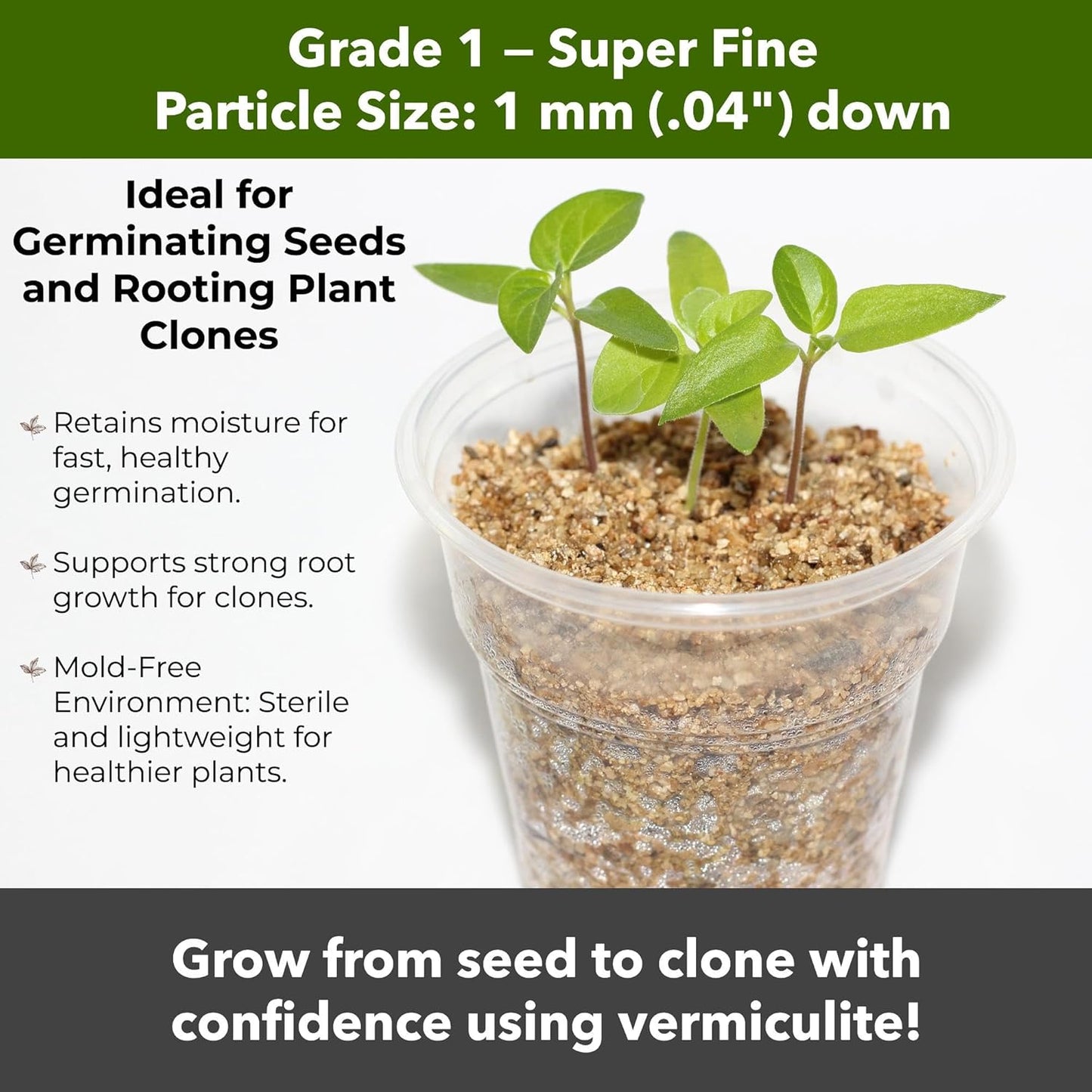 Organic Superfine Vermiculite for Indoor Gardening Plants and Mushrooms – Enhances Soil Aeration, Seed Germination, Rooting Cuttings – Small Packages and Bulk (Vermiculite Grade 1-Superfine,15 quarts)