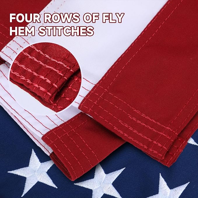 American Flag 4x6 Ft ,Upgraded Thickened - Spun Polyester Series Fade-Resistant Ultra Durable Tear-Resistant Heavy Duty Flags Heavy Duty, Embroidered Stars, Sewn Stripes, Brass Grommets