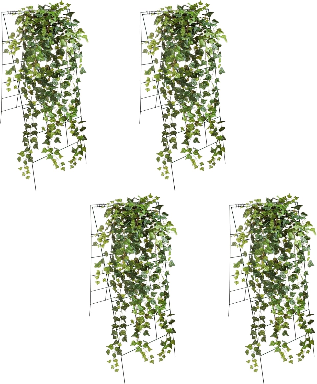 Garden Cucumber Trellis A-Frame Folding Plant Trellis 46 Inch by 18 Inch for Climbing Vegetables Flowers Green 4 Pack with Clips and Cable Ties