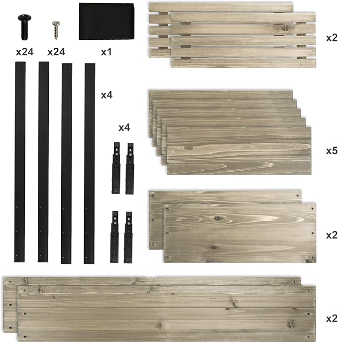 Raised Garden Bed, Metal Leg Wood Planter Boxes with Folding Storage Shelf,Elevated Planter Box for Growing Fresh Herbs, Vegetables, Flowers Great for Outdoor Patio, Deck, Balcony(Gray)
