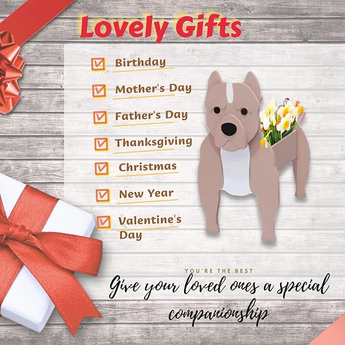 Bulldog Dog Planter Plant Pots,Cute Garden Dog Flower Planter,Dog Planters Birthday Gifts for Women,Office,Indoor/Outdoor Decor(9.45 * 7.32 * 13.5in)