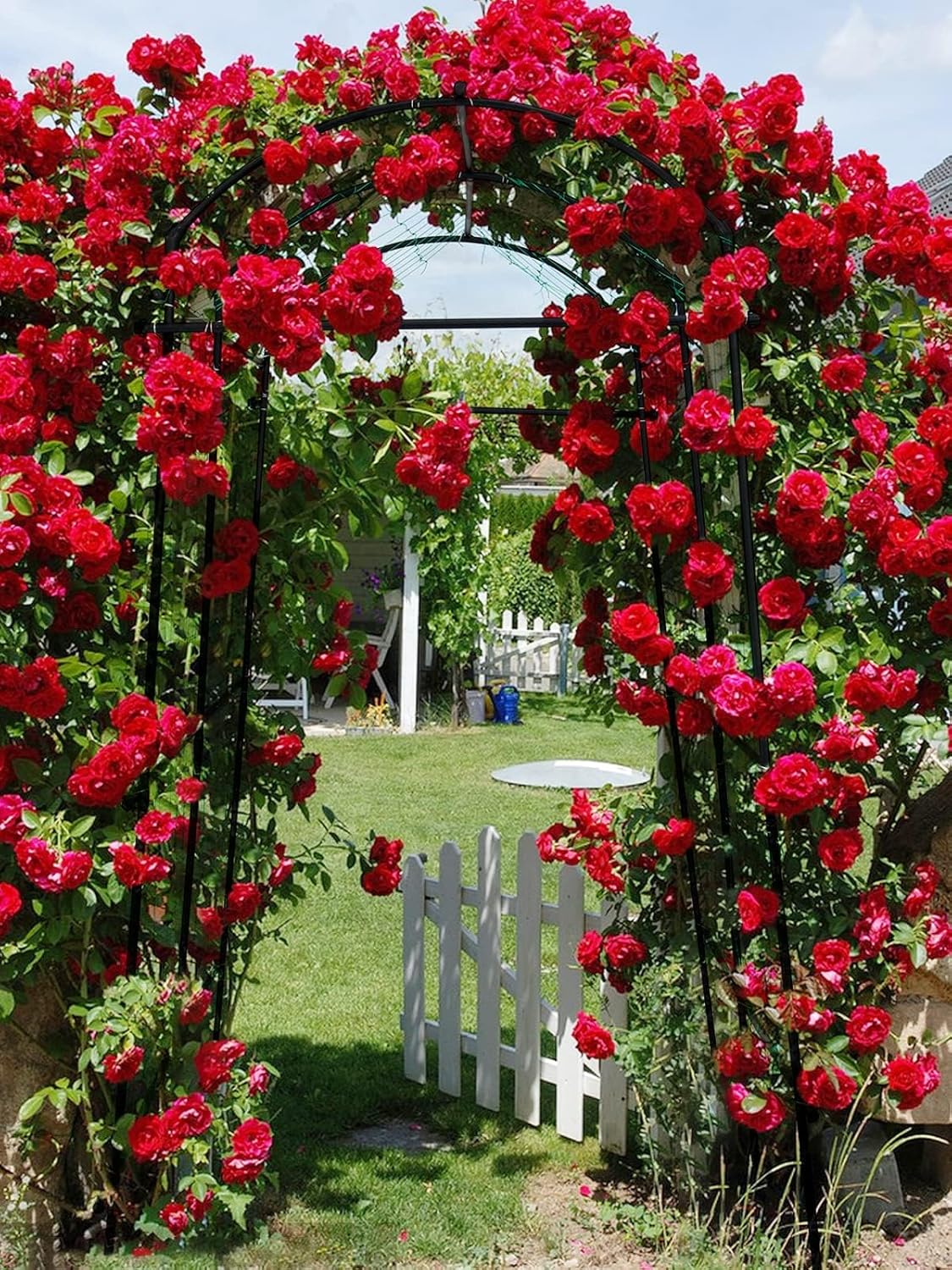 7FT Garden Arch Trellis for Climbing Plants Outdoor, Kalolary Extra Large Garden Tunnel Trellises Metal Cucumber Trellis Indoor for Climbing Vines Vegetable Garden Squash Arbors Plant Support