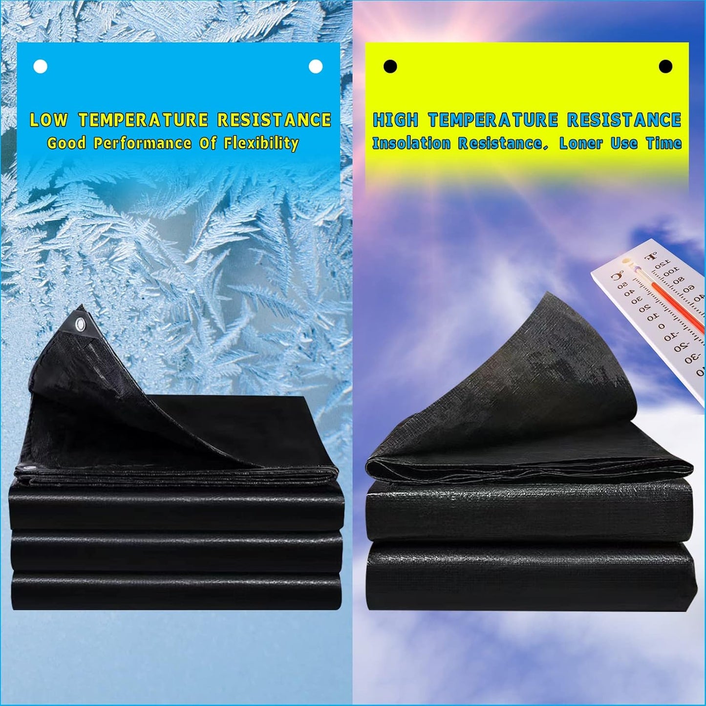 25X30FT Reinforced PE Pond Liner, 28Mil Thickness Pond Liners for Outdoor Ponds, Hemmed Edge with Buttonholes Liners for KOI/Fish, Duck Pond and Waterscape.