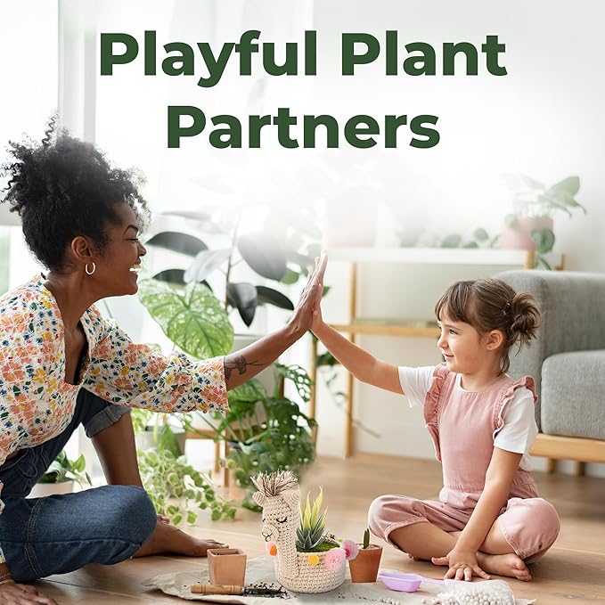 Crochet Llama Planter Holder, Outdoor and Indoor Hanging Planters, Desk and Wall Planter Holders for Home and Office, Plant Hanger Gift Idea for Animal Lovers, Crochet Llama 4-inch Diameter