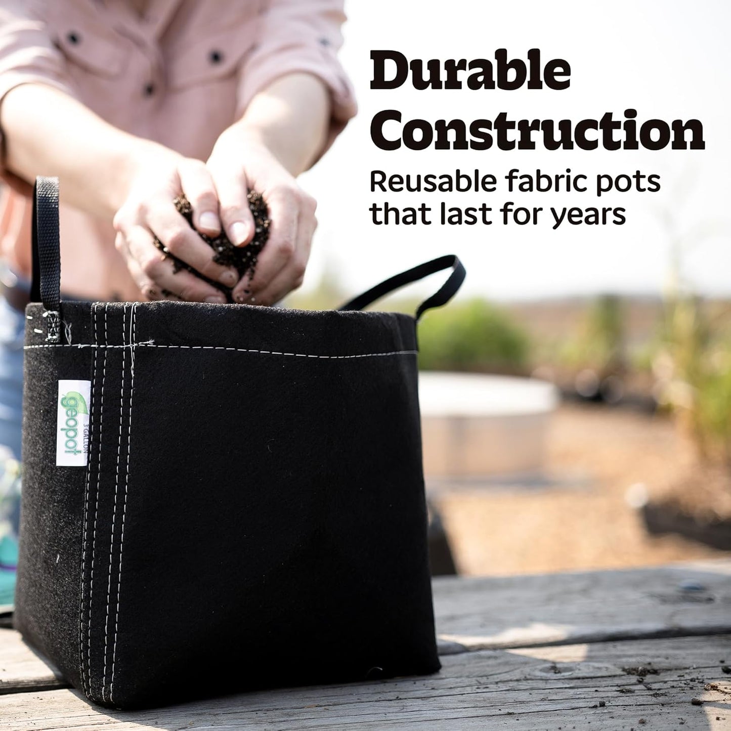 7 Gallon Fabric Grow Bags with Handles for Vegetables, Houseplants, Herbs & Flowers |5-Pack| Fabric Pots for Outdoors and Indoors, Aerated Fabric Grow Bags