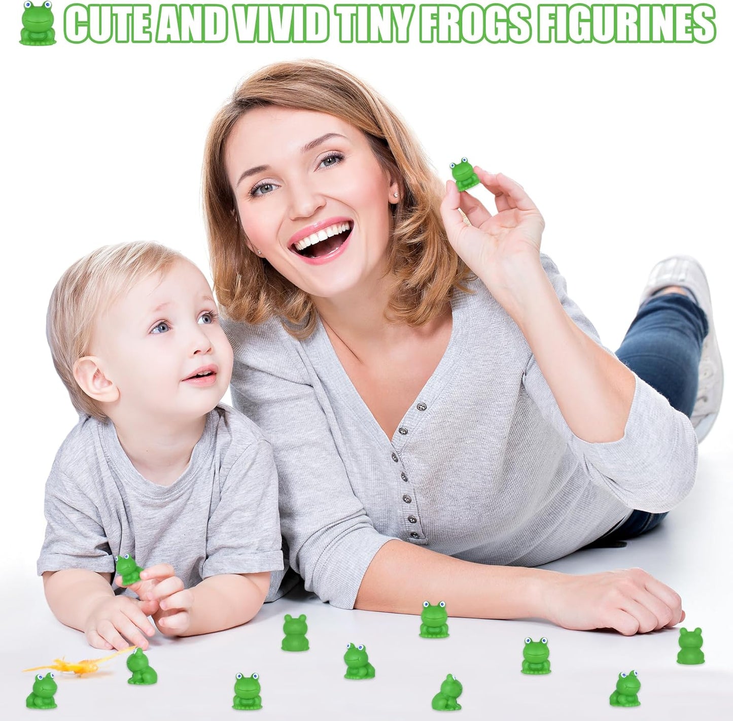 50 PCS Mini Frogs Garden Decor Tiny Plastic Frogs Miniature Resin Frog Figurines for Fairy Garden Miniature Moss Landscape Decoration (0.59 x 0.6 inches)