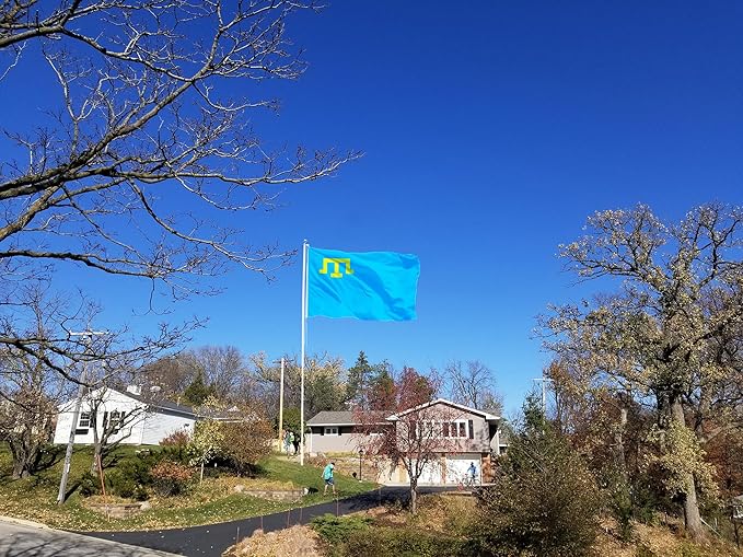 Crimea Tatar Extra Large Flag 8x12FT Giant Crimean Tatars Polyester Banner With 3 Grommets Fade Resistant Vivid Color For Patriotic Festival Events Party Decoration (Crimean Tatars, 8x12FT)