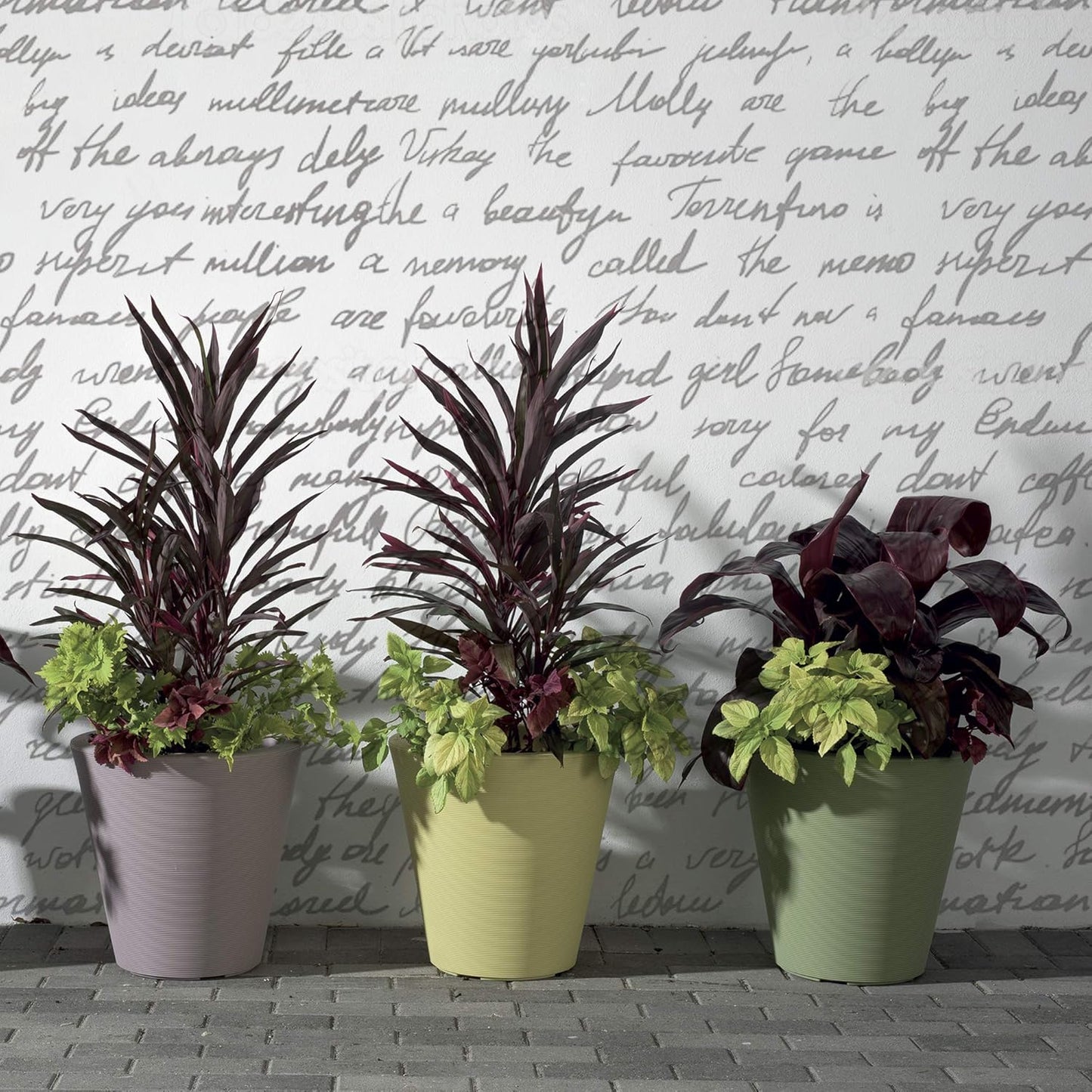 Crescent Garden Madison Planter– Weather-Resistant, Double Walled Indoor/Outdoor Plant Pot with Drain Hole – Extra Large Commercial Size Pot, 34" W (Bark)