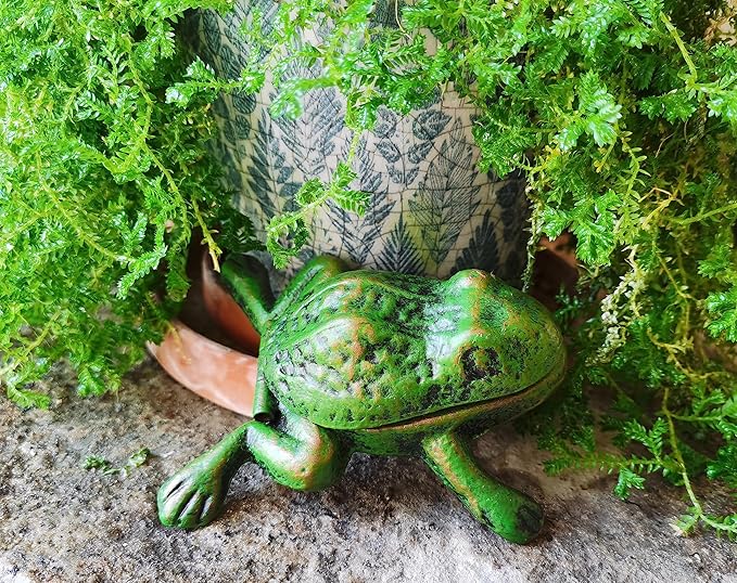 Iron Frog Key Hider - Hide a Key Outdoor - Outside Key Hider - Spare Key Holder, Garden Decoration Frog Statues…