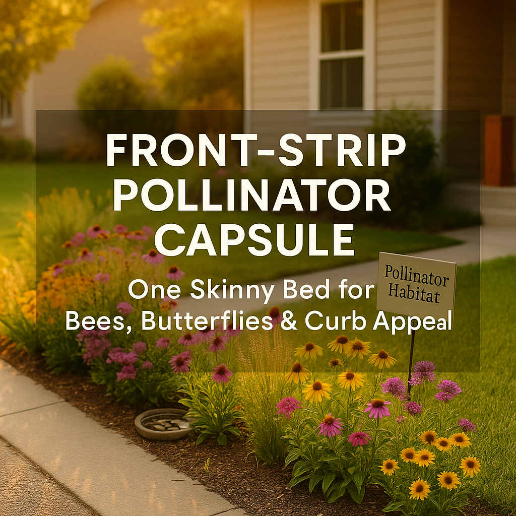 The 2025 Front-Strip Pollinator Capsule: One Skinny Bed for Bees, Butterflies & Curb Appeal
