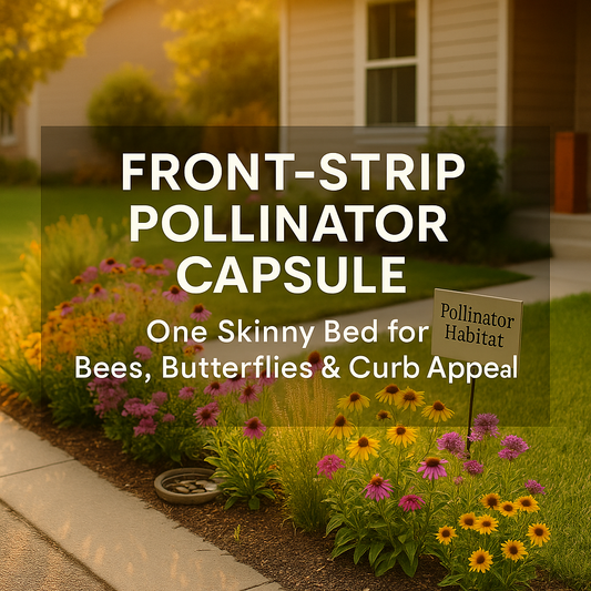 The 2025 Front-Strip Pollinator Capsule: One Skinny Bed for Bees, Butterflies & Curb Appeal