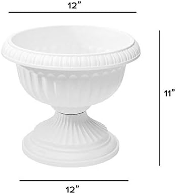 Root & Vessel, Grecian Urn Planter, White, 12-Inch