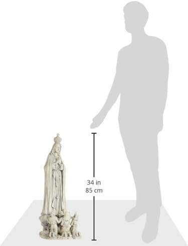 Design Toscano HF160280 Our Lady of Fatima Religious Garden Statue, Large, antique stone