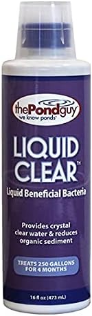 The Pond Guy LiquidClear Beneficial Bacteria Pond Cleaner for Outdoor Water Gardens & Small Ponds, Cloudy Water Reducer, Fish & Plant Safe, 16 Ounces