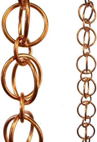 Nutshell Stores Double Loops Rain Chain - Copper - 11 Feet