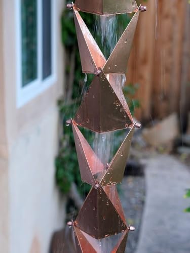Nutshell Stores Origami Rain Chain - Copper - 13 Feet