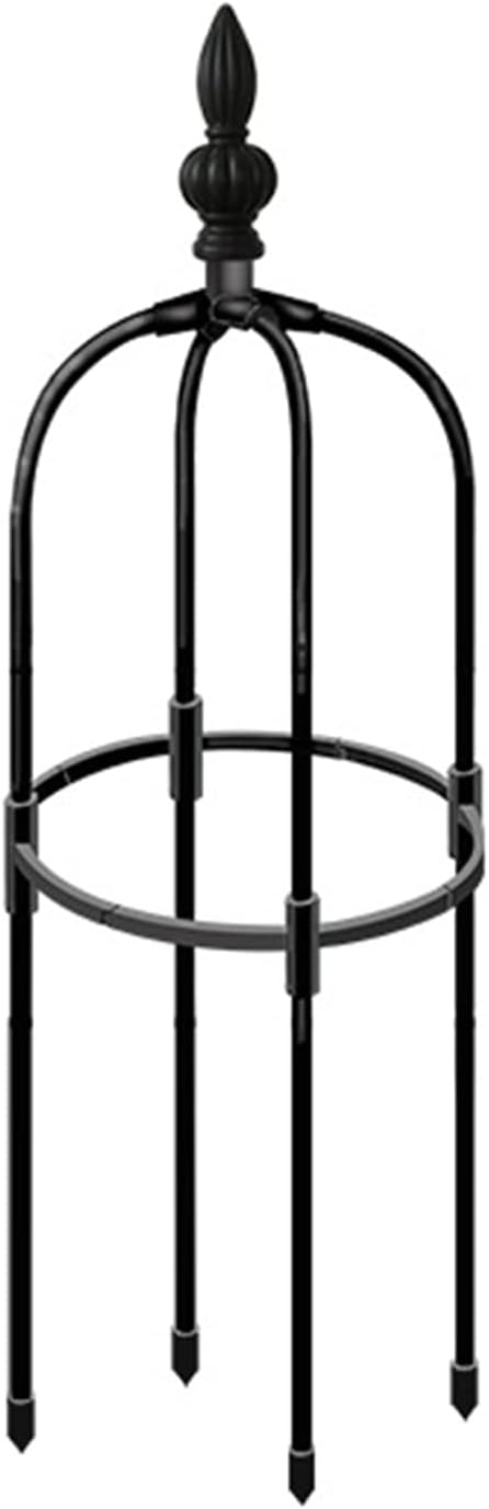 Tower Obelisk Garden Trellis, Metal Obelisk Plant Support Gardening Climbing Frame for Outdoor Indoor Climbing Plants, Black (Black, 0.9m / 2.9ft)