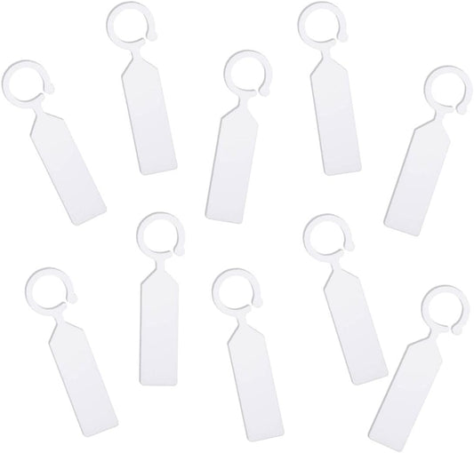 MHY 100 Pcs Thick Plastic Labels - Garden Waterproof Plant Tags - 4.3 inch Color Hanging Markers for Potted Plants, Nurseries, Trees, Gardening (White)