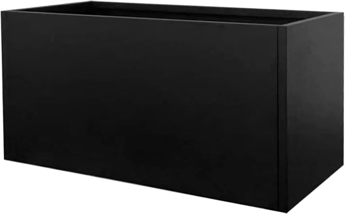 Galvanized Steel Metal Planter Rectangular Indoor Black Planter Box Large Outdoor Planters Steel 31.5" x 16" x 16" Commercial Residential for Patio, Deck, Garden