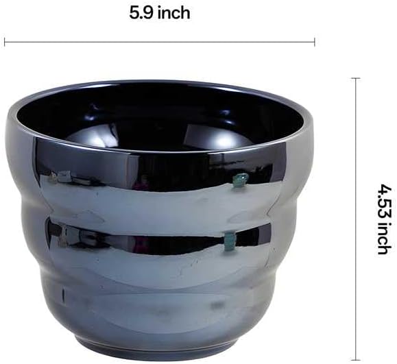 Plant Pots Indoor, 6 Inch Ceramic Rainbow Pearl Glaze Planters with Drainage Hole, Set of 2 Flower Pots for Succulents Cactus Orchid, Black and Orange