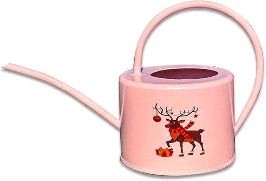 Metal Watering Can for Outdoor and Indoor Plants, Watering Can Decor, 1 Gallon (Pink)