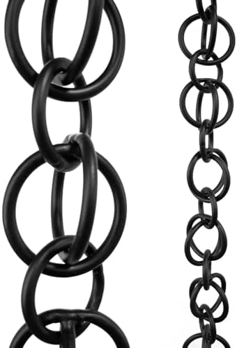Nutshell Stores Double Loops Rain Chain - Black - 13 Feet