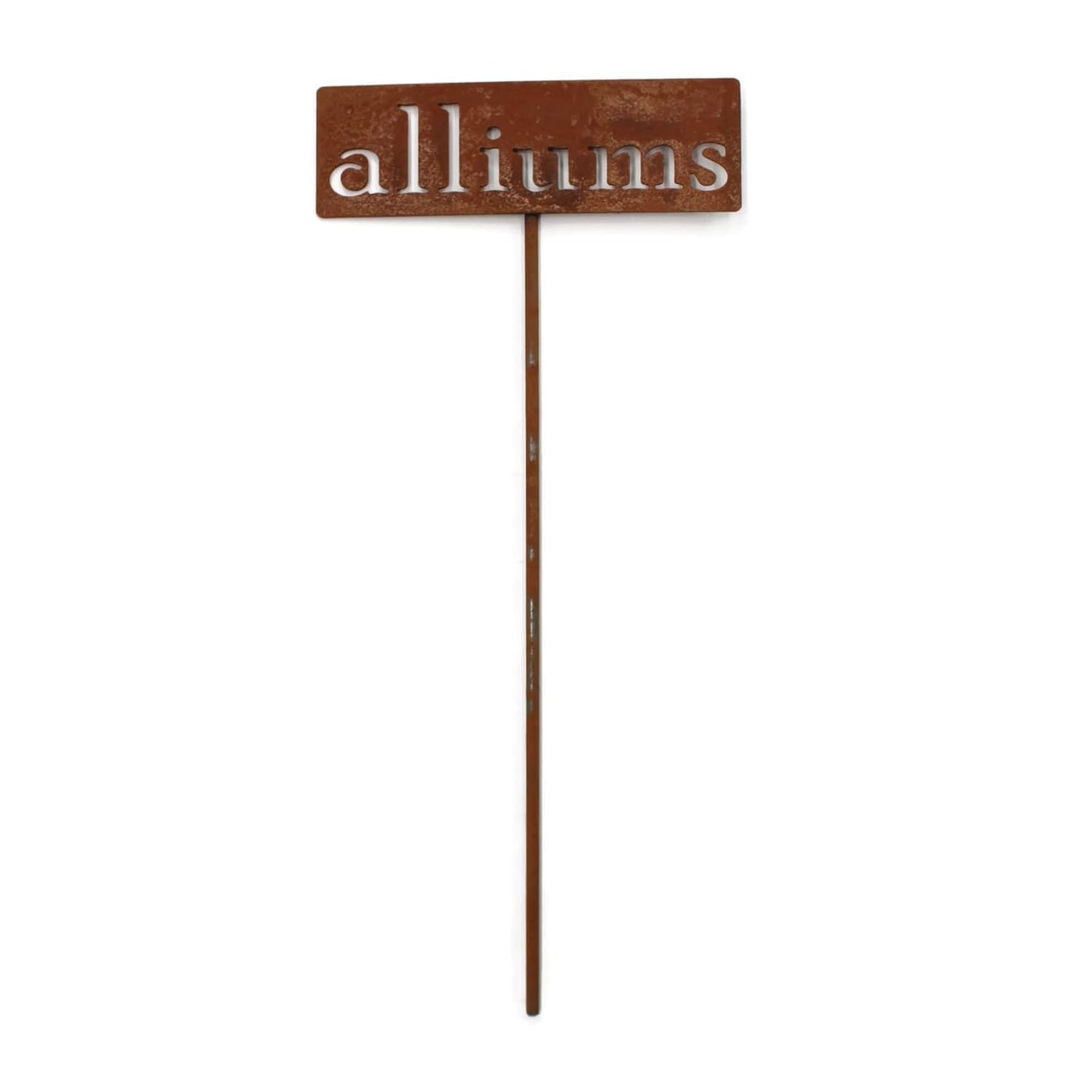 Classic Metal Garden Markers 19 Inches Tall (alliums, Naturally Rusted)