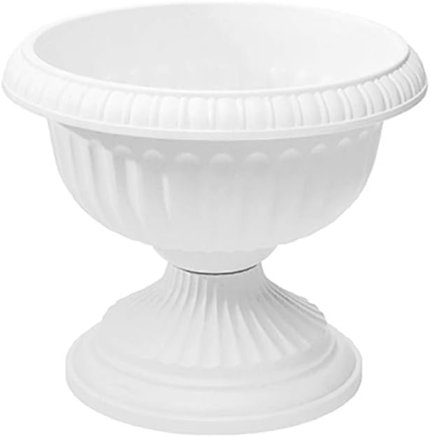 Root & Vessel, Grecian Urn Planter, White, 12-Inch
