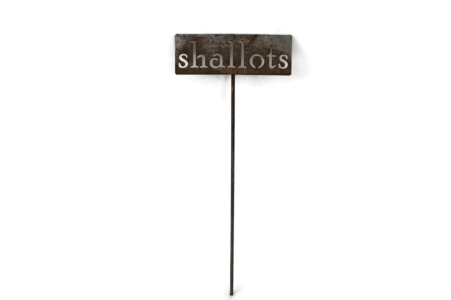 Classic Metal Garden Markers 19 Inches Tall (shallots, Naturally Rusted)