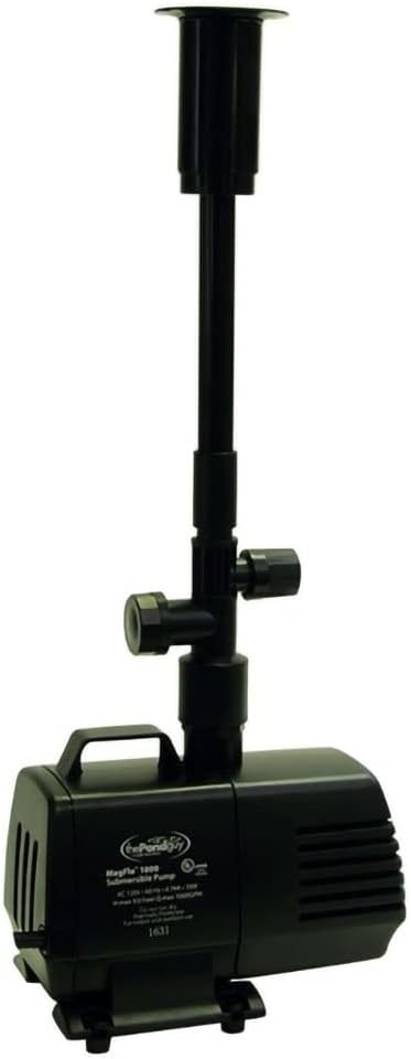 The Pond Guy MagFlo High-Efficiency Compact Pump for Small Water Gardens, Quiet Multi-Purpose System for Waterfalls, Fountains or Spitters, 2160 GPH