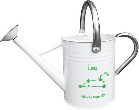 Metal Watering Can for Outdoor and Indoor Plants, Watering Can Decor, 1 Gallon (Leo)