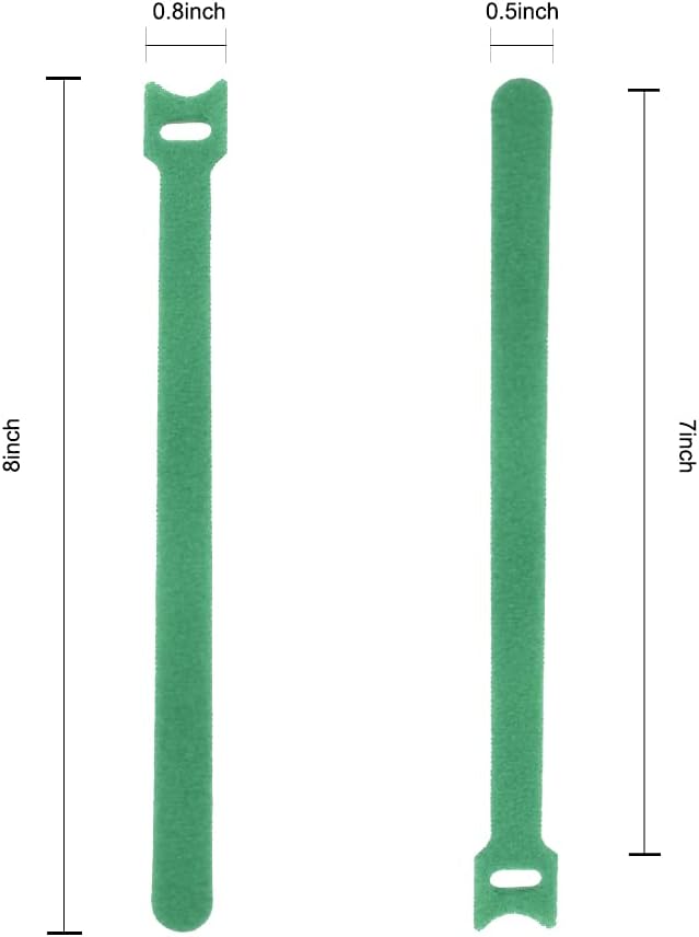 Garden Hook＆Loop Plant Cable Ties, 200 Pcs Adjustable Garden Nylon Ties for Supporting Plant and Vines, Multi-Functional Ties (200 Pcs, 8 Inch, Green)