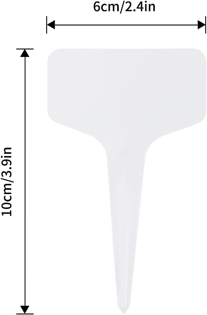 KINGLAKE 100 Pcs 6 x10cm Plastic Plant T-Type Tags Nursery Garden Labels