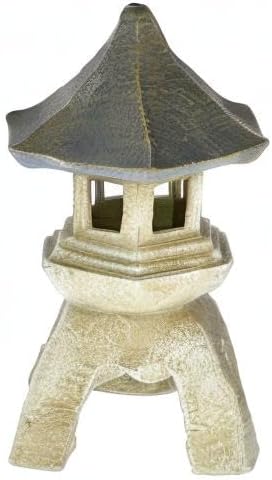 Design toscano ng29870 asian decor pagoda lantern indoor/outdoor statue, 11 inches wide, 11 inches deep, 17 inches high, handcast polyresin, two tone stone finish