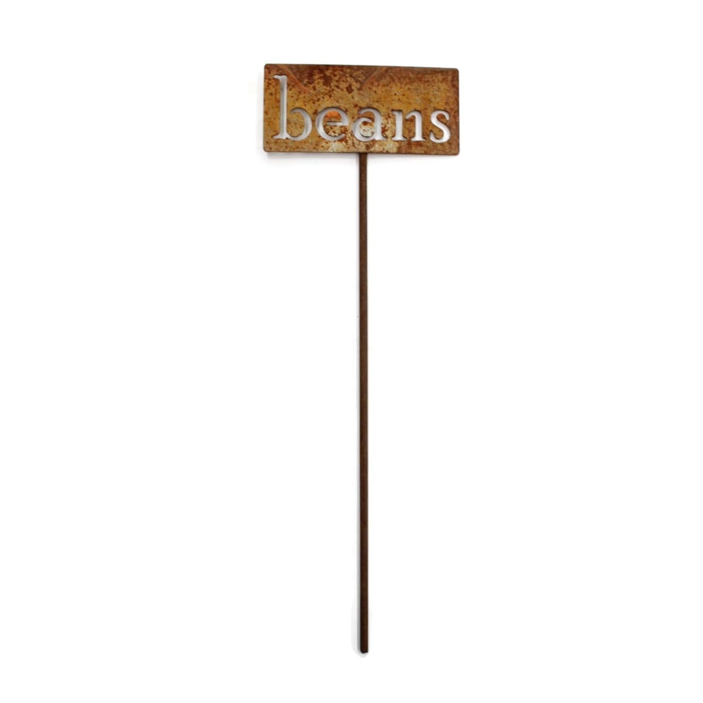 Classic Metal Garden Markers 19 Inches Tall (beans, Naturally Rusted)
