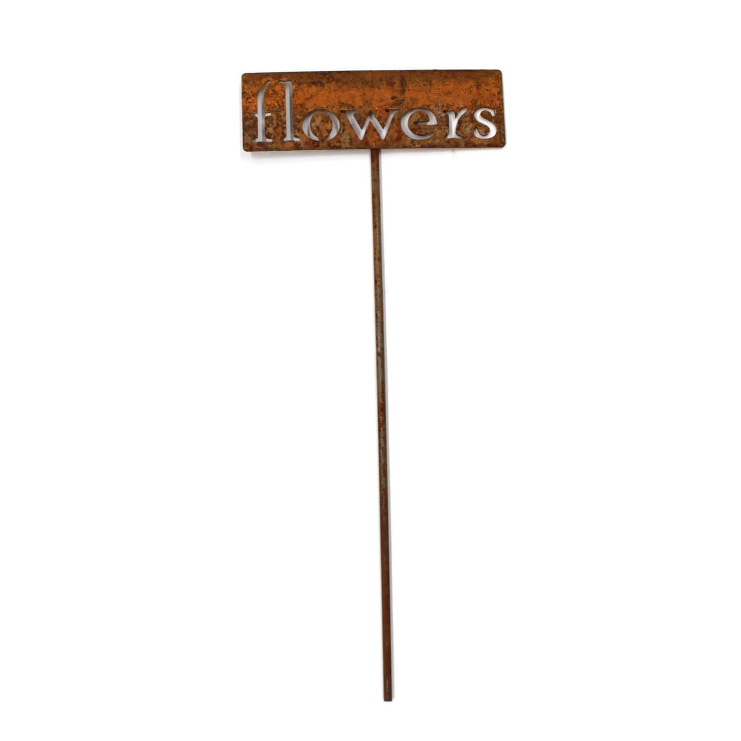 Classic Metal Garden Markers 19 Inches Tall (flowers, Naturally Rusted)