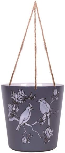Blue Sky Ceramic Hanging Bird Blue 6.5'' Flower Pot, Multi Color