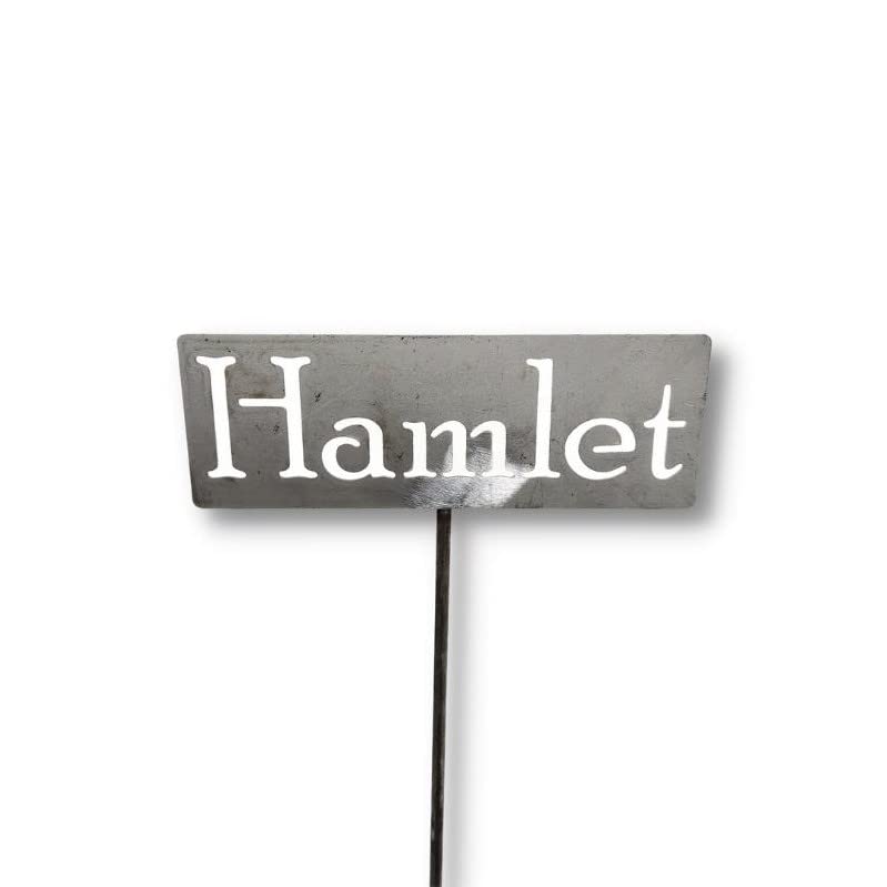 Classic Metal Garden Markers 19 Inches Tall (Custom Text, Raw, Unfinished Steel (will rust with time))