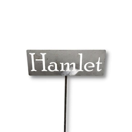 Classic Metal Garden Markers 19 Inches Tall (Custom Text, Raw, Unfinished Steel (will rust with time))