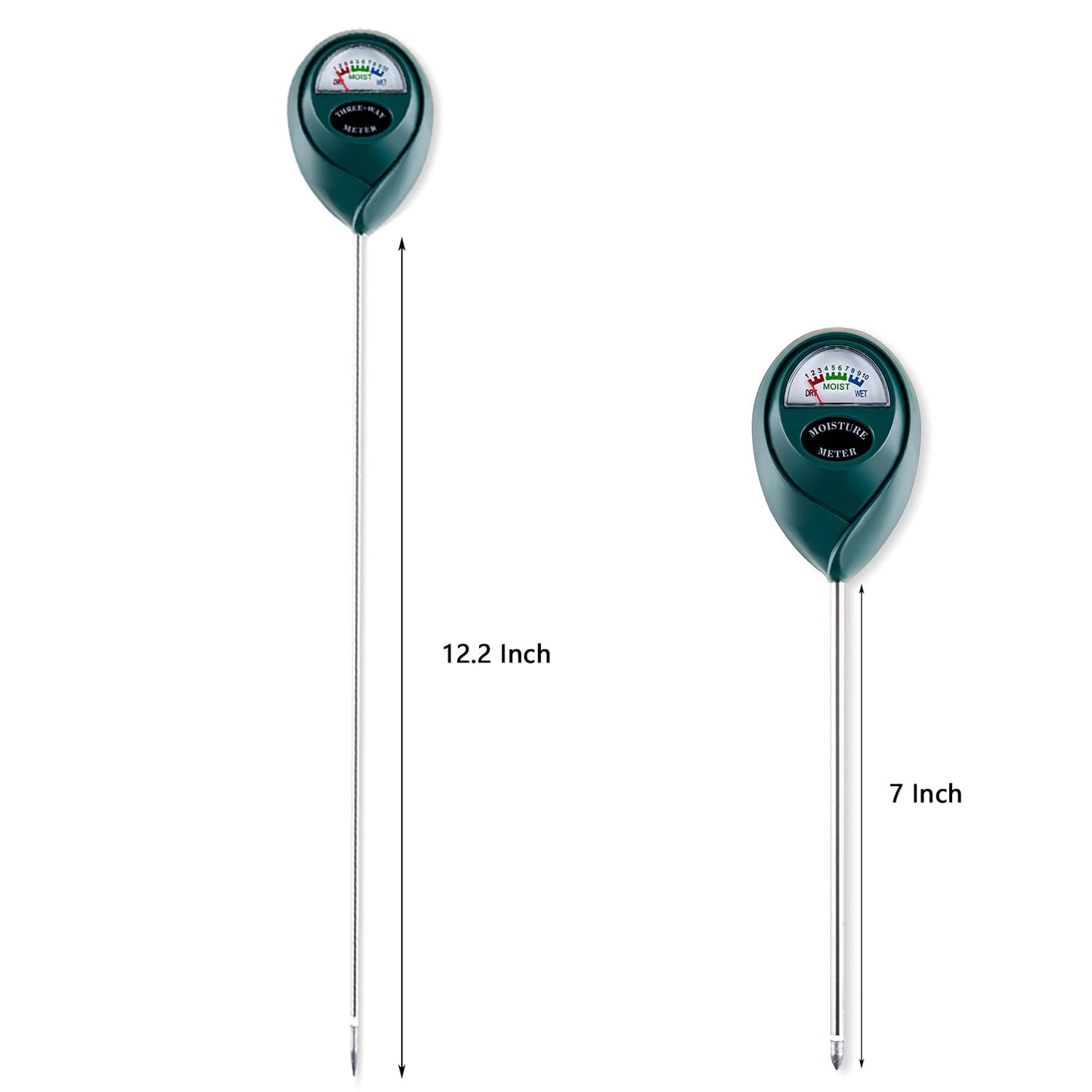 Tennedriv Green Long Probe Soil Moisture Meter for Outdoor Plants, Plant Water Meter for Outdoor Plants,Plant Moisture Meter for Indoor Plants and Outdoor Plants, No Batteries Required