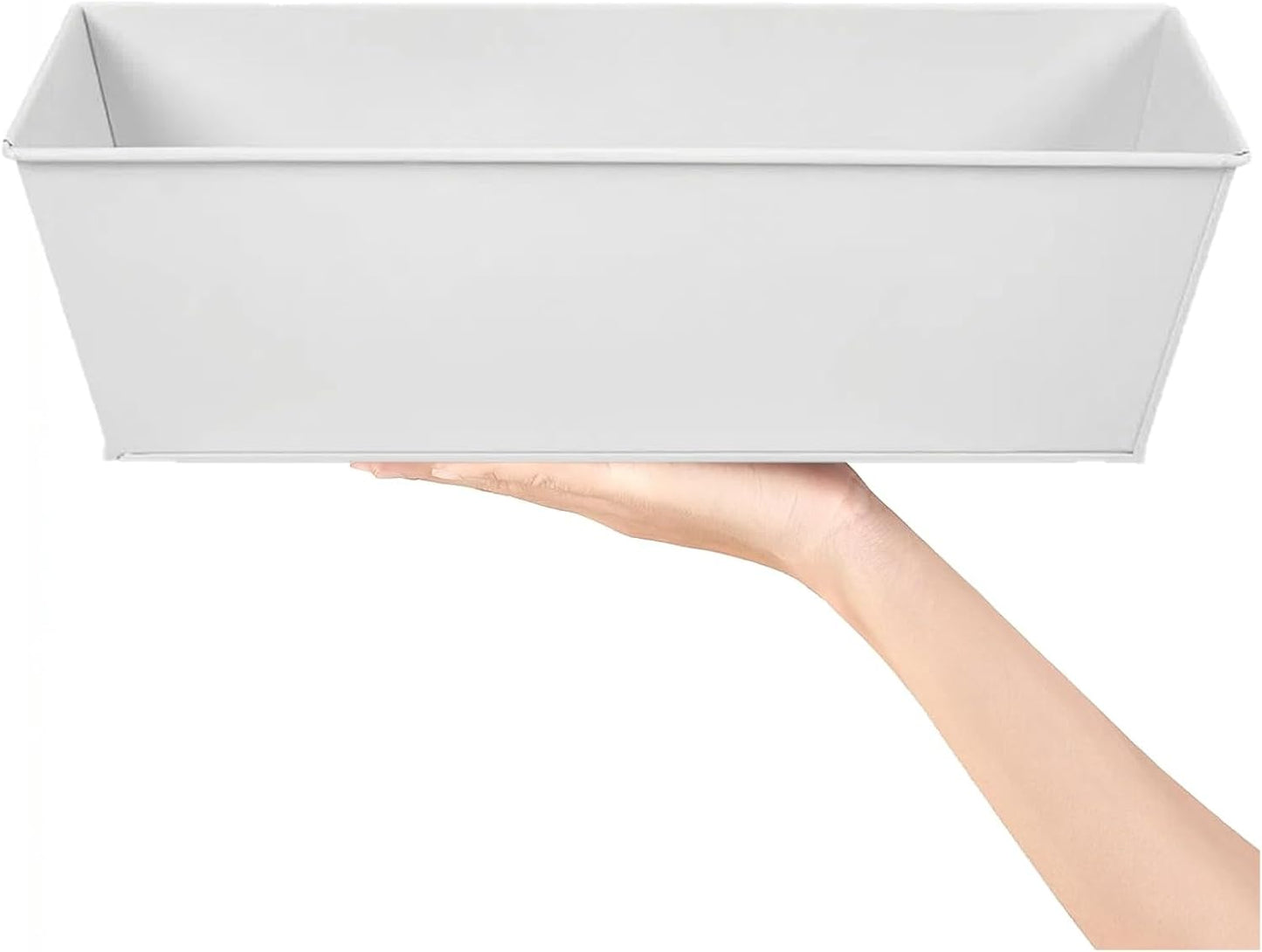 3 Pcs Large Hanging Flower Pots for Railing Or Fence 16 Inch Railing Planter Box for Any Balcony, Porch or Deck Countryside Style Window Planter Boxes Are Perfect to Herbs & Flowers for Garden (White)