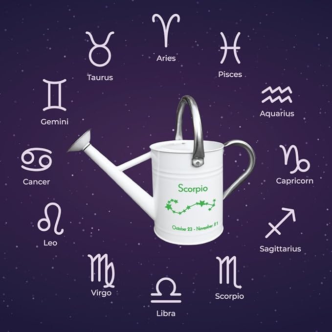 Metal Watering Can for Outdoor and Indoor Plants, Watering Can Decor, 1 Gallon (Scorpio)