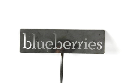 Classic Metal Garden Markers 19 Inches Tall (blueberries, Raw, Unfinished Steel (will rust with time))