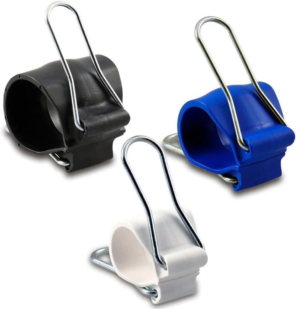 Cable Management Clips: Versatile Reusable Cord Holders for Christmas Lights, Holiday Decor, and Outdoor String Lights - 12 Pack (4 Small White, 4 Medium Blue, 4 Large Black)