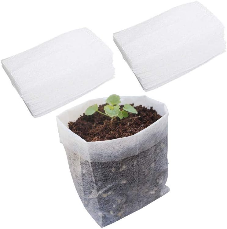 Belit Nursery Growing Bags, 100 Pcs Fabric Seedling Pots Non-Woven Pouch for Gardening Seed Plant Bag, Potato, Flower, Tomato Plant Starts (5.7" x 5.7 ")