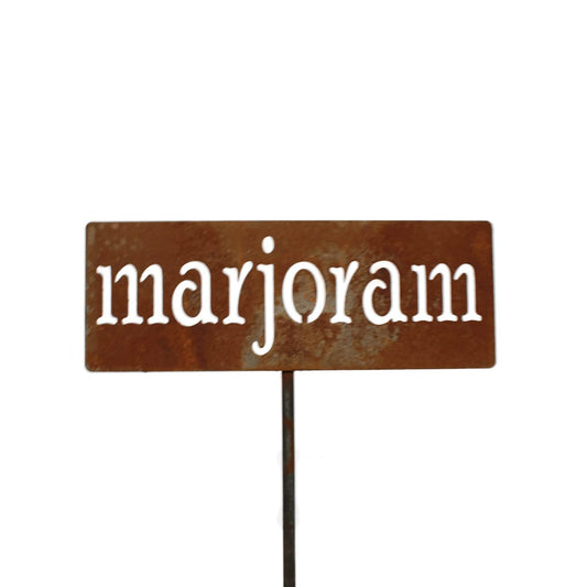 Classic Metal Garden Markers 19 Inches Tall (marjoram, Naturally Rusted)