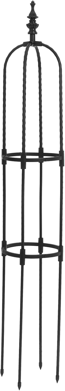 Metal Garden Trellis for Climbing Plants 8mm Outdoor Support Frame for Vines and Flowers Adjustable Height Garden Obelisk for Potted Plants for Tomatoes and Roses