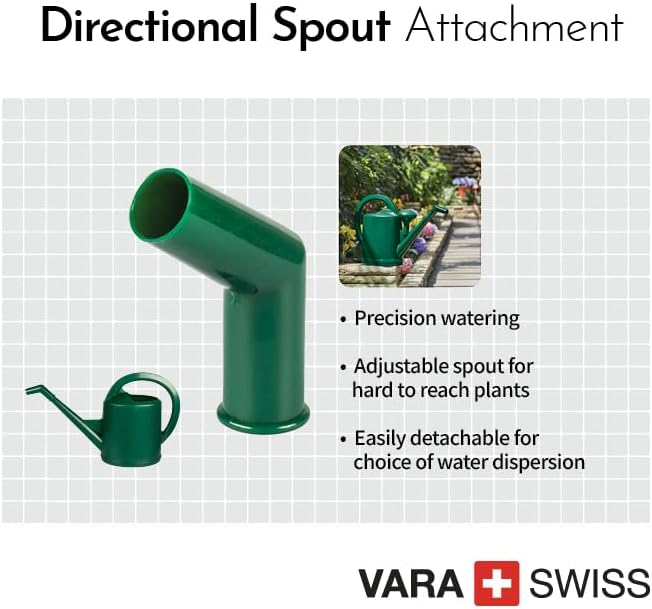 Consolidated Plastics Durable Swiss Watering Can with UV Protection, Ergonomic Handle for Indoor/Outdoor Gardening, Made in Switzerland (12 Liter, Green)