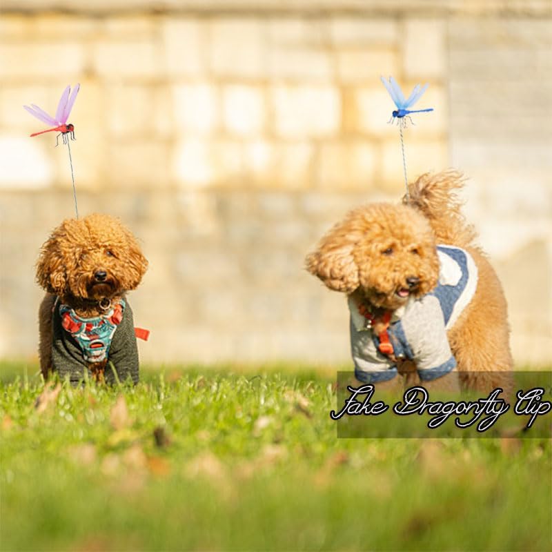 Spiritlele 20 PCS 3D Dragonfly Clips Colorful Hat Clip Fake Dragonfly Garden Decor for Patio Outdoor Indoor